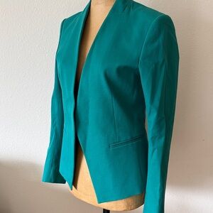 Theory sz 4 lanai bi stretch Teal Women's Blazer lined great pre owned cond